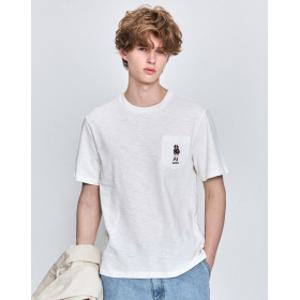 25SS HAZZYS HARRY 해리 자수 티셔츠 HZTS5B754WT