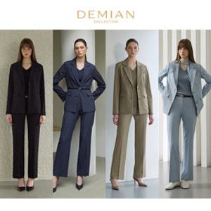 데미안(DEMIAN) 26SS 젠틀우먼 아이코닉 수트 셋업 4PCS (재킷 + 캡 슬리브 니트 + 팬츠 + 벨트)