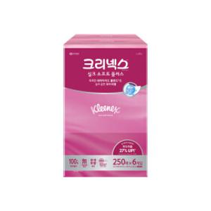 크리넥스 미용티슈 실크소프트 플러스 250매 X 6입 X 1EA