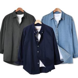 (20%쿠폰) S~6XL 신상 남자 셔츠/옥스포드/빅사이즈/피그먼트/청/데님/스판/스트라이프/와이/정장/남방옷