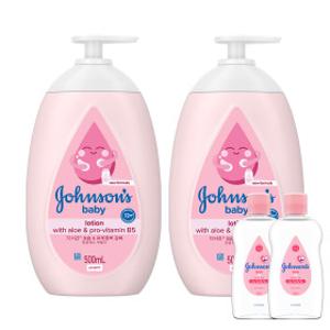 존슨즈 핑크 로션 500ml 2개  + 레귤러오일 125ml 2개 증정