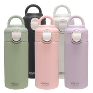 데일리 원터치 텀블러 320ml 어린이 보온병 스텐 보온보냉 물병 텀블러+스트랩+스티커구성