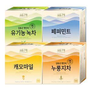 유기농녹차 외 8종 100티백X2 골라담기 (총 200티백)/캐모마일 누룽지 우엉 호박팥차