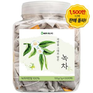 녹차 100티백 1500만 티백 판매 돌파 친환경 필터