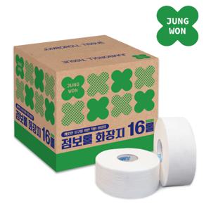 정원_100% 천연펄프(무형광) 절약형 2겹 엠보싱 90M 점보롤 화장지 16롤 /자체생산(대량구매 문의 환영)