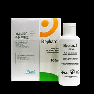 삼일제약 블레파졸 아이 리무버 100ml+순면부직포 80매 1개 마이봄샘청소 청결제 눈꺼풀세정제