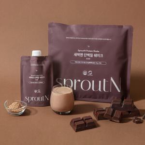 새싹앤 고단백 다이어트 단백질쉐이크 초코맛 (40g x 5개) 보충제 식사대용 파우치