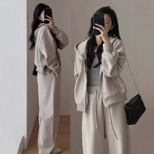 VELORA 데일리 후드집업 와이드팬츠 꾸안꾸 트레이닝 세트