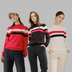 ELLE SPORT 엘르 여성 배색 모크넥 스프링 니트 1종