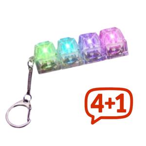 4+1 슬기로운 스트레스 해소 생활 하루 종일 딸깍거려도 무죄 LED 라이트업 4구 키캡 클릭 키링 4구불빛