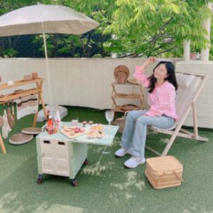 랄라 Premier L테이블 접이식카트 장바구니캐리어 시장 박스 손수레 마트 쇼핑카트 뚜껑 일체 테이블 확장형
