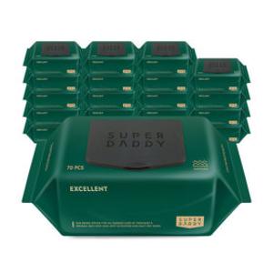 아기물티슈  82평량 최고평량 슈퍼대디 NEW 엑설런트82 센시티브 물티슈 캡형 70매 20팩