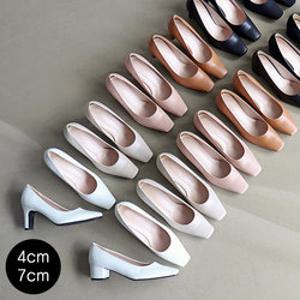 [바닐라슈] 드리엔 각코 베이직 미들힐 펌프스(4cm,7cm)
