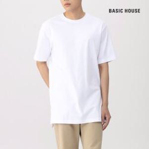 [베이직하우스] 레이어드 라운드넥 반팔티(긴기장)_7cm LATS0106