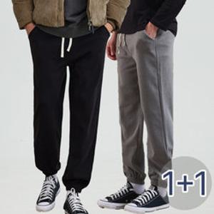 [파라고나 2장세트] 남여공용 피치 기모 밴딩 조거 팬츠_3컬러 3사이즈 B23P408 겉기모