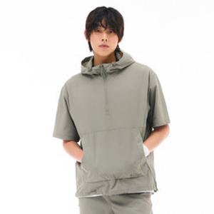 [체이스컬트][본사]공용 쿨 스트레치 후드 반팔 아노락 티셔츠-E
