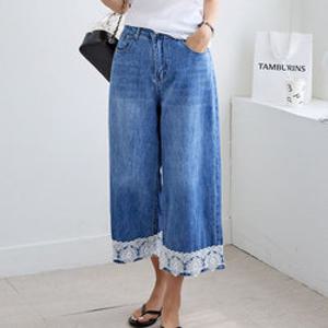 [나크21] 레이스 와이드 8부 데님 팬츠 NK51-PS-57