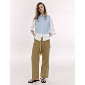 [오아이오아이컬렉션]COSMO LABEL COLORED W PANTS [BROWN]