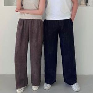 마바지 남녀공용 페르존 투턱 와이드 팬츠 허리밴딩 커플 여름 마바지