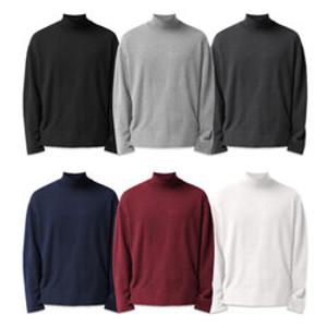 제네브 남녀공용 국내생산 S~3XL 면TC 반목 목폴라 티셔츠