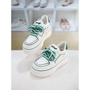 [블리아르]가죽 베이지 통굽 키높이 스니커즈 8cm BLMD501149-1