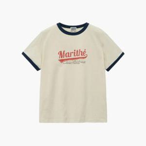 마리떼프랑소와반팔티 TQK MFG45UTS220IVR VINTAGE BASEBALL RINGER TEE ivory