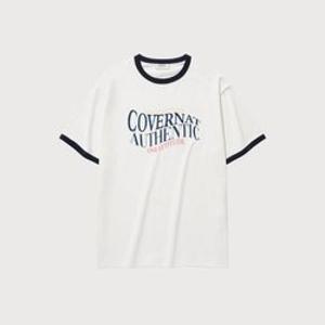 M 커버낫반팔티 CQK CO2502ST12-WH 타이포 그래픽 링거 티셔츠 White