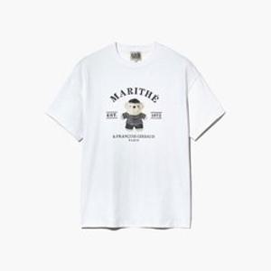 M 마리떼프랑소와반팔티 TQK MFG45UTS206WHT DOODLE BEAR IMAGE GRAPHIC TEE white