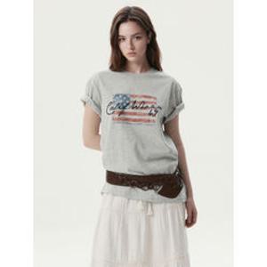 [백화점][후아유] 공용 American Flag letter T-shirt - WHRPG2408U