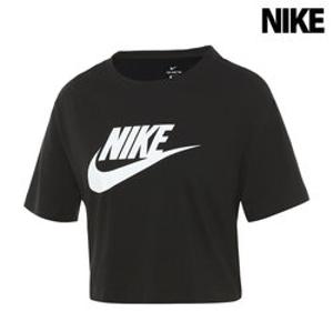 나이키 여성 크롭 반팔티 NSW 에센셜 퓨추라 블랙 BV6175-010