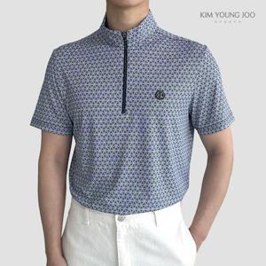 [김영주 스포츠]김영주스포츠 남성 반팔티셔츠 냉감 스판 골프웨어 여름 반집업티셔츠 KRMT1026