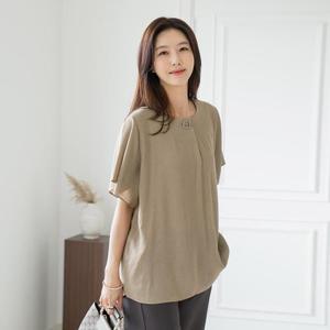 엄마옷 마담4060 여름블라우스 블라우스린넨박시-QBL2506037-