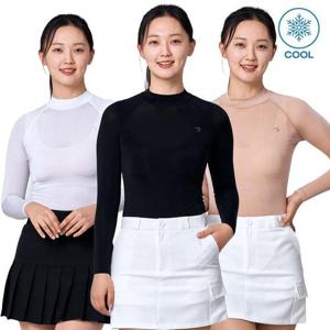 TS스포츠 여성 골프웨어 이너웨어 기능성 자외선차단 냉감 쿨티셔츠 UV차단 쿨링 레이어 이너티-하프넥