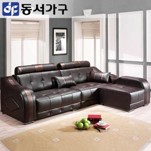 동서가구 모던J1 PRIN 가죽 4인용 소파+스툴 DF901084