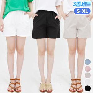 [가비진]3종세트 여성 여름 편안한 밴딩 4부 반바지 5color