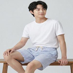 [바풀]바풀 TB 1862-06 남성 잠옷 파자마 5부 반바지 포켓 팬츠 스트라이프 쿨링 바지 실내복