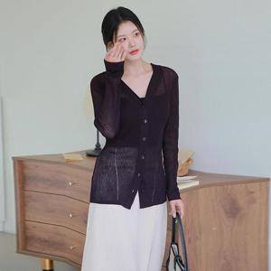[최초가 109,900원][르포엠]린넨 블렌드 에뜨와 스카시 가디건 3종세트