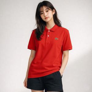 [라코스테]라코스테 베이직 키즈 주니어 반팔티 폴로티 카라티 레드 PJ2909-240