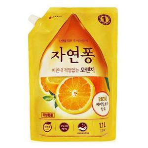 원룸생활 자연퐁 주방세제 오렌지 1.1L 리필