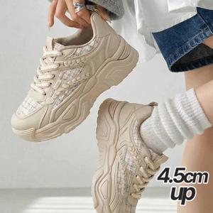 봄신상 발편한 여성 4.5cm 키높이 스니커즈 여자 통굽 운동화 캐주얼 학생 패션운동화 중년여성 PS044
