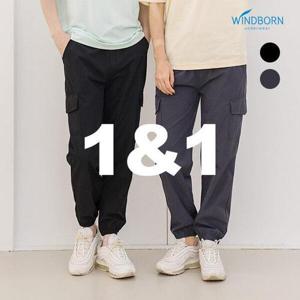 [WINDBORN][윈드본] [1+1] 남여 아이싱 아웃포켓 카고 조거팬츠 2종 빅사이즈 2XL 택1