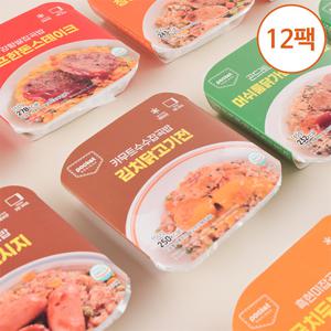냉동도시락 한끼식사 즉석밥 간편식사 즉석밥 포켓도시락 혼합세트 12종 12팩