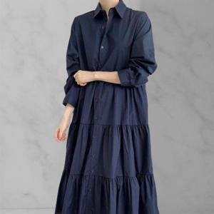 [다잇템][다잇템] 여성 드레스 잔주름 주머니 남방 FW 티어드 박스 롱드레스_23197164_588872