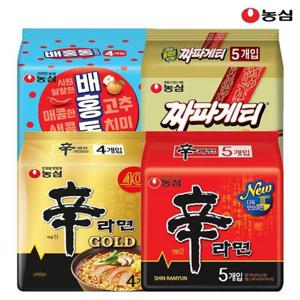 농심 신라면5봉+신라면골드4봉+배홍동비빔면4봉+짜파게티5봉