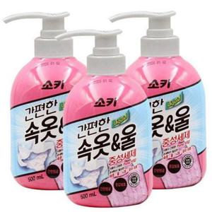 손세탁 섬유 중성세제 빠른 란제리 니트 세탁용 액상 500ml 3개 WFNXU1V