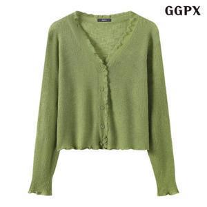 GGPX 데일리 썸머 브이넥 긴팔 가디건 (GQBCK021D)