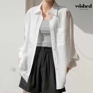 위시드 루즈핏 베이직 원포켓 셔츠 (WICABL019)