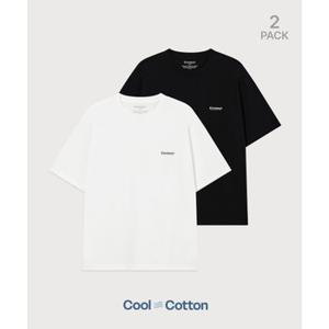 커버낫 쿨 코튼 2-PACK 티셔츠 블랙 CO2602STE1BK