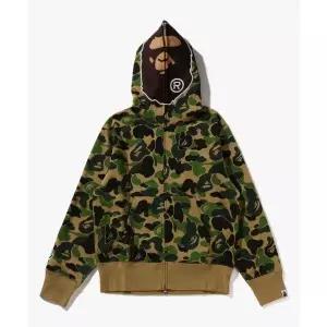 BAPE ABC 카모 세컨드 에이프 풀 집 후드(W) GREEN