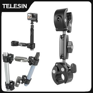 TELESIN 오토바이 자전거 모노 포드 자전거 핸들 바 GoPro Hero DJI Insta360 용 파노라마 마운트 보이지 않는 셀카 스틱 브래킷